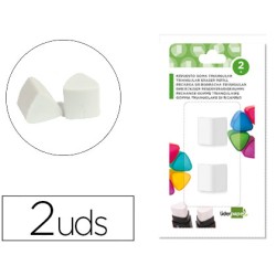 Repuesto goma de borrar liderpapel triangular para er04 blister de 2 unidades