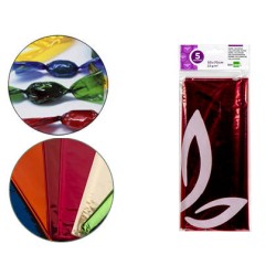 Papel celofan liderpapel 50x70 cm 22 g bolsa de 5 hojas rojo