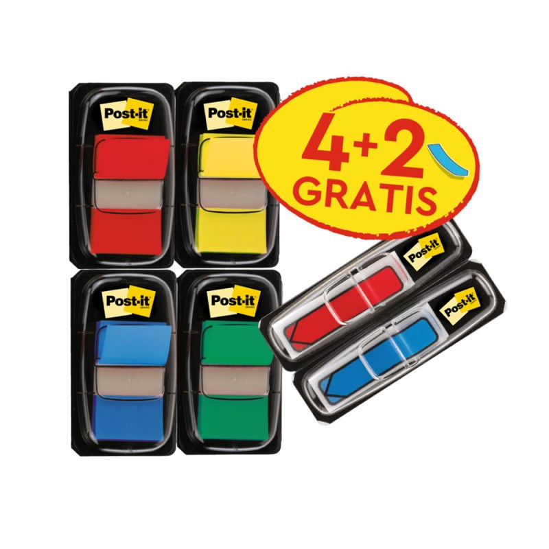 Banderitas separadoras post-it 680 dispensador 50 hojas 4 colores surtidos + 2 dispensadores 684 flecha 2 Banderitas separadoras post-it 680 dispensador 50 hojas 4 colores surtidos + 2 dispensadores 684 flecha 2