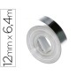 Cinta dymo acero inoxidable 12mm x 6,40mt sin adhesivo para rotuladora
