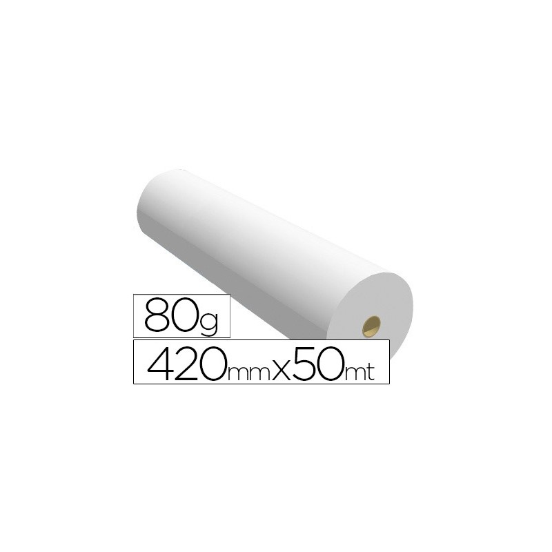Papel reprografia para plotter 420mmx50mt 80 g impresion ink-jet