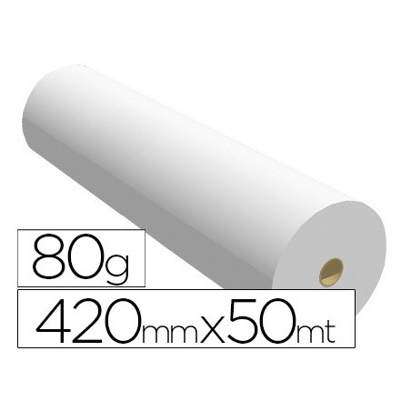Papel reprografia para plotter 420mmx50mt 80 g impresion ink-jet