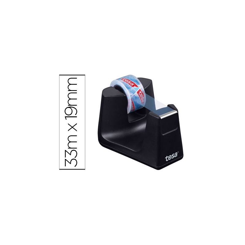 Portarrollo sobremesa tesa plastico easy cut smat para cintas de 33 m color negro