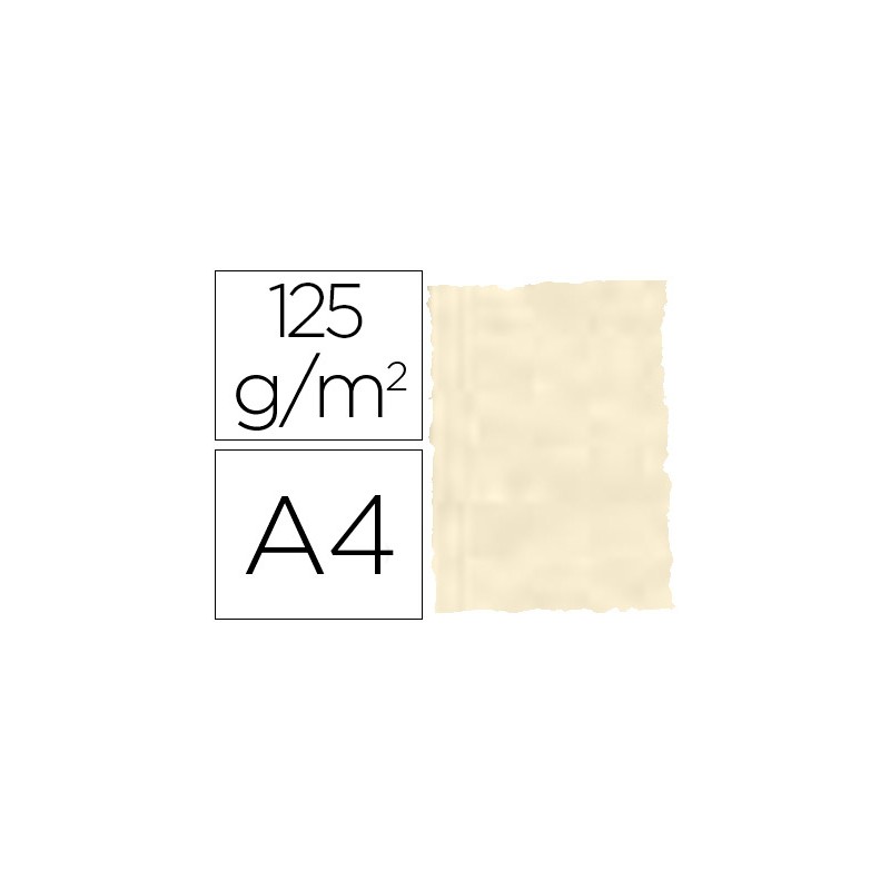 Papel pergamino din a4 troquelado 125 gr piel elefante color hueso paquete de 25 hojas