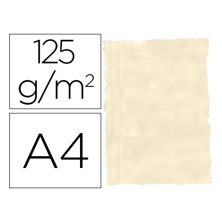 Papel pergamino din a4 troquelado 125 gr piel elefante color hueso paquete de 25 hojas
