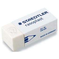 Goma de borrar staedtler 526 b30 plastico blanca