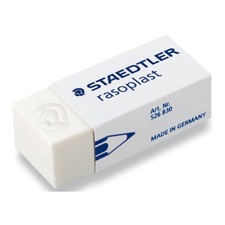 Goma de borrar staedtler 526 b30 plastico blanca