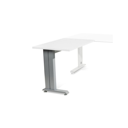 Ala para mesa rocada serie metal 60x100 cm derecha o izquierda acabado gris/blanco