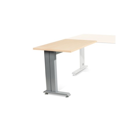 Ala para mesa rocada serie metal 60x100 cm derecha o izquierda acabado gris/haya