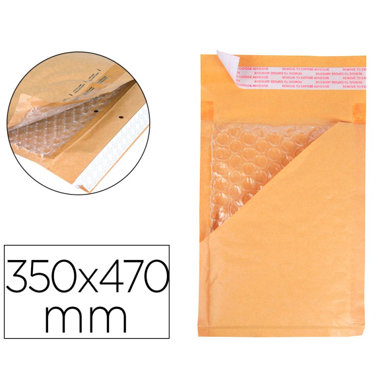 Sobre burbujas crema q-connect k/7 350 x 470 mm caja de 50