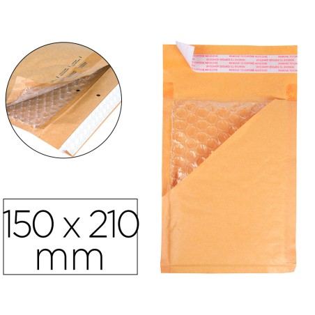 Sobre burbujas crema q-connect c/0 150 x 210 mm caja de 100