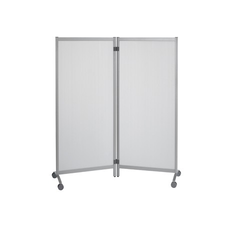 Mampara separadora paperflow polipropileno translucido con ruedas 2 hojas