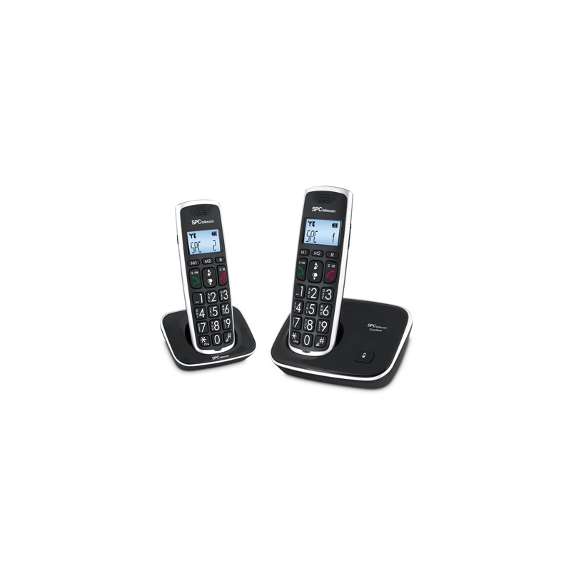 Telefono inalambrico spc duo telecom 7609-n color negro identificador de llamadas agenda pantalla Telefono inalambrico spc duo telecom 7609-n color negro identificador de llamadas agenda pantalla