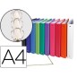 20 Unidades - Carpeta de 4 anillas 30mm redondas exacompta a4 carton forrado colores surtidos