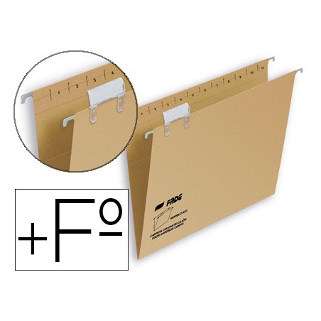 50 Unidades - Carpeta colgante fade folio prolongado visor superior kraft eco