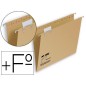 50 Unidades - Carpeta colgante fade folio prolongado visor superior kraft eco