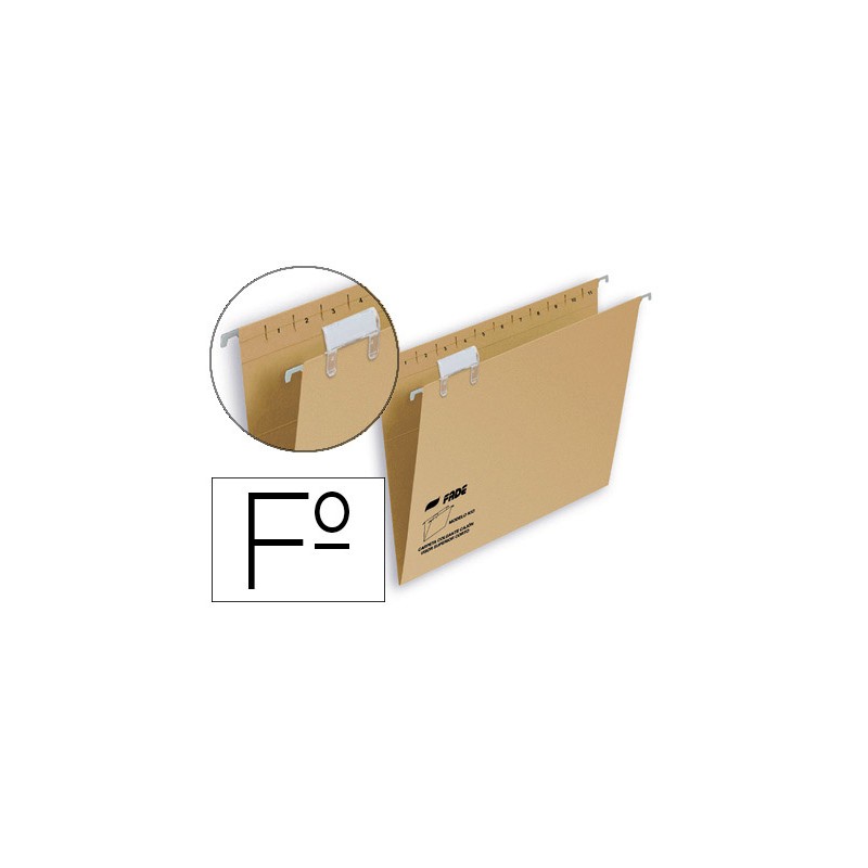 50 Unidades - Carpeta colgante fade folio visor superior kraft eco