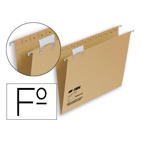 50 Unidades - Carpeta colgante fade folio visor superior kraft eco