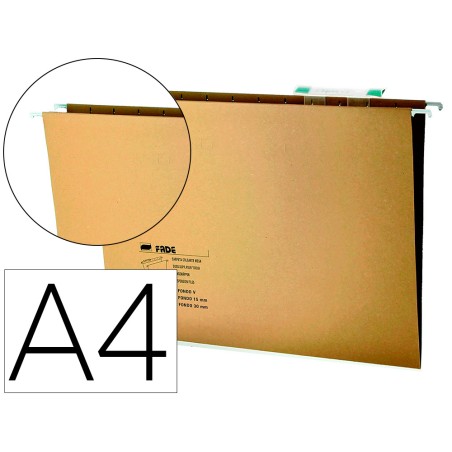50 Unidades - Carpeta colgante fade din a4 visor superior kraft eco