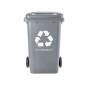 Papelera contenedor q-connect plastico gris para desechos en general 100 l con tapa y ruedas 750x470x370 mm
