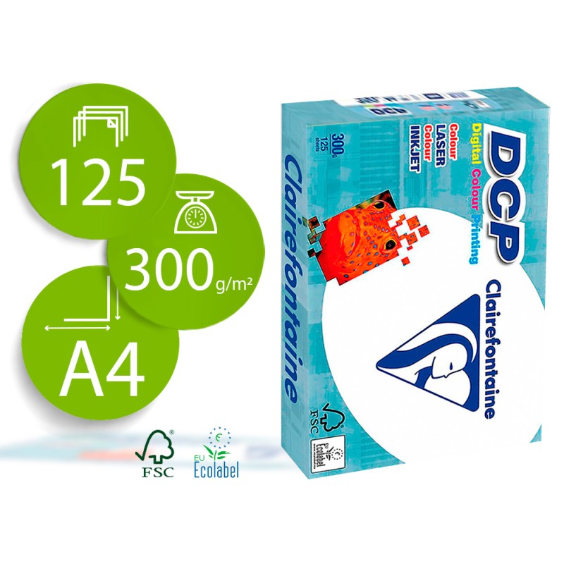 Papel fotocopiadora clairefontaine din a4 300 gramos paquete de 125 hojas Papel fotocopiadora clairefontaine din a4 300 gramos paquete de 125 hojas