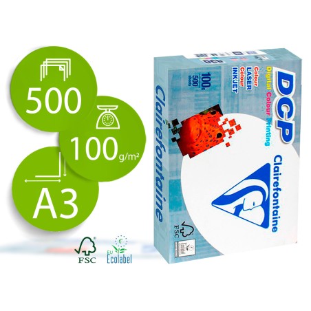 Papel fotocopiadora clairefontaine din a3 100 gramos paquete de 500 hojas