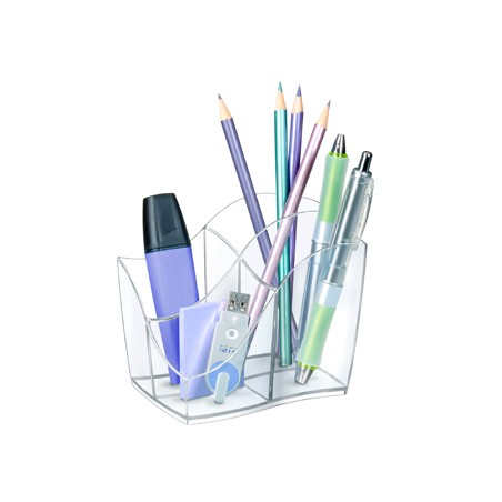 Cubilete portalapices cep gama ellypse plastico transparente 118x89x98 mm