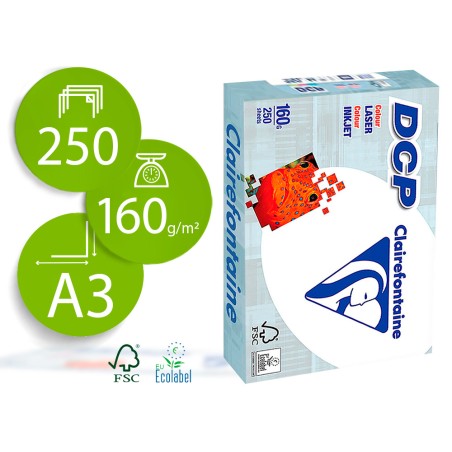 Papel fotocopiadora clairefontaine din a3 160 gramos paquete de 250 hojas