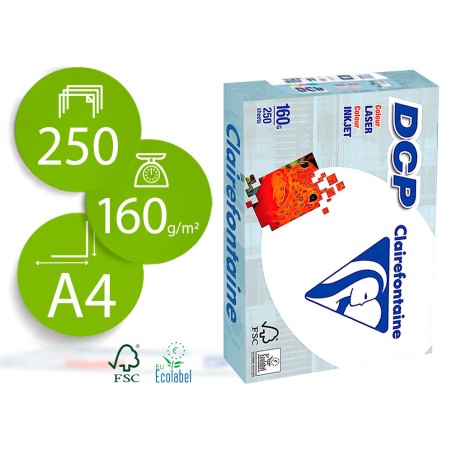 Papel fotocopiadora clairefontaine din a4 160 gramos paquete de 250 hojas