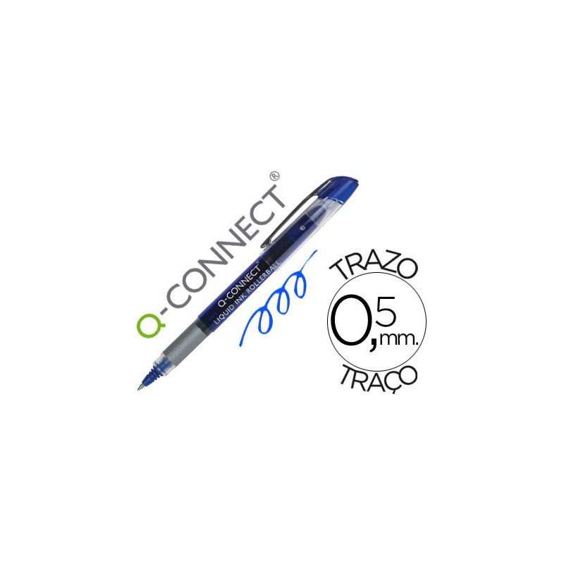 Rotulador q-connect roller ball azul 0,5 mm