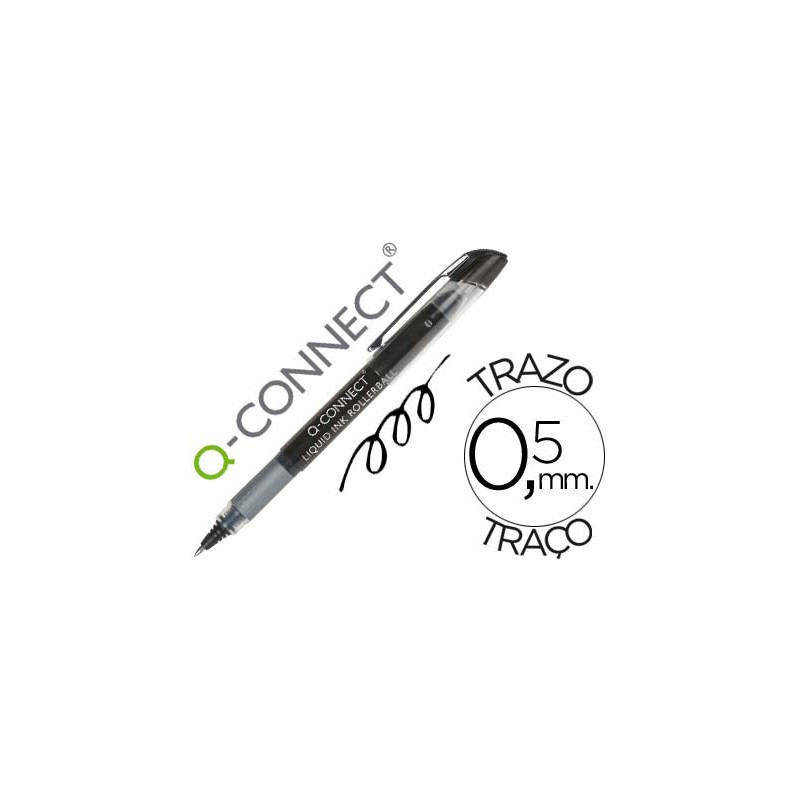 Rotulador q-connect roller ball negro 0,5 mm