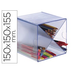 Archicubo archivo 2000 aspa organizador modular apilable plastico azul tpe 150x150x150 mm incluye 2 clips de sujecion