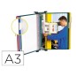 Portacatalogo de pared tarifold metal con 1o fundas a3 pvc con pivotes metalicos marco colores surtidos