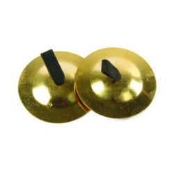 Crotalo amaya de cobre con agarre de tela set de 2 unidades diametro 6 cm