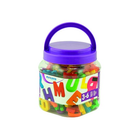Juego miniland letras mayusculas magneticas bote de 154 piezas