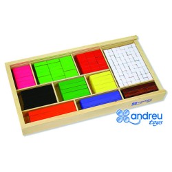 Juego andreutoys barras de fracciones 308 piezas 32,5x17,5x4 cm