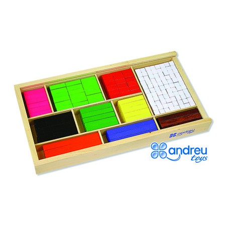Juego andreutoys barras de fracciones 308 piezas 32,5x17,5x4 cm