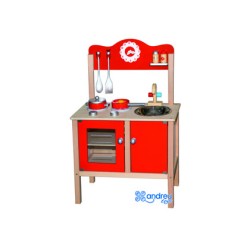 Juego andreutoys cocina madera con complementos 60x30x80 cm