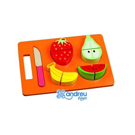 Juego andreutoys bandeja frutas para cortar 21,4x15x3 cm