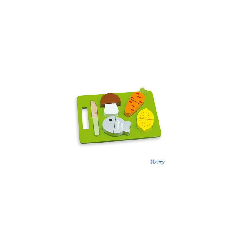 Juego andreutoys bandeja alimentos para cortar 21,4x15x3 cm Juego andreutoys bandeja alimentos para cortar 21,4x15x3 cm