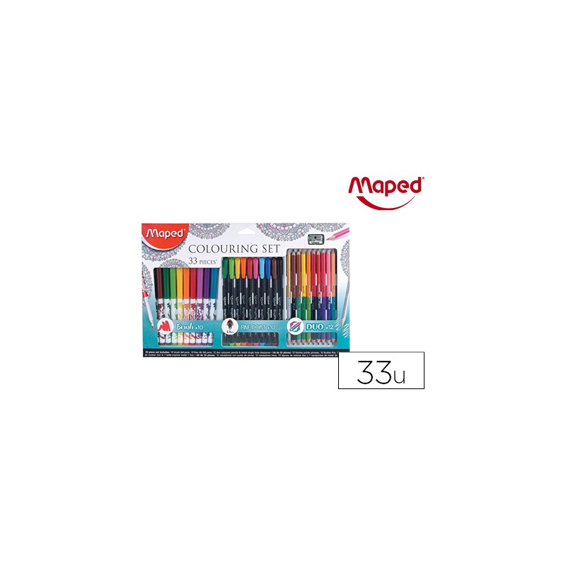 Set de dibujo maped mandalas 33 piezas colores surtidos
