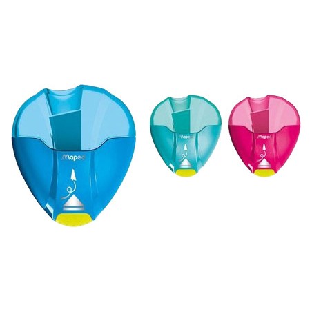 30 Unidades - Sacapuntas maped plastico i-gloo 1 uso con deposito colores surtidos