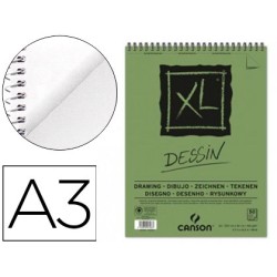 Bloc dibujo canson xl dessin din a3 liso microperforado espiral 29,7x42 cm 50 hojas 160 gr/m2