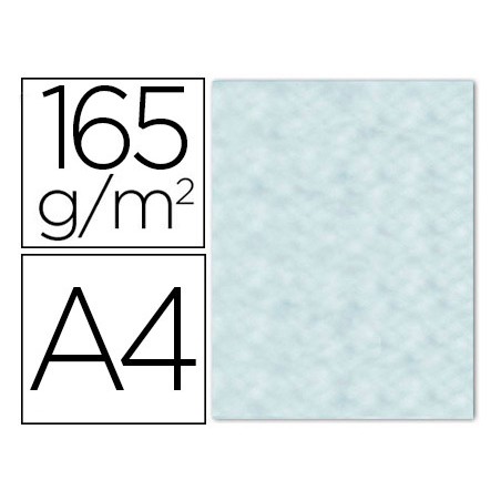 Papel color liderpapel pergamino con bordes a4 165gr azul pack de 25 hojas