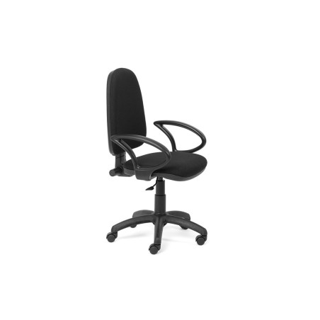 Silla rocada con brazos color negro diametro base 610 mm respaldo de 490 mm x 420 mm