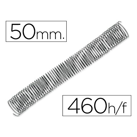 Espiral metalico q-connect 64 5:1 50mm 1,2mm caja de 25 unidades