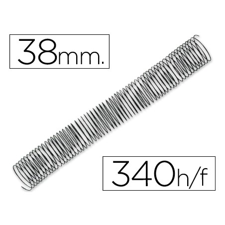 Espiral metalico q-connect 64 5:1 38mm 1,2mm caja de 25 unidades