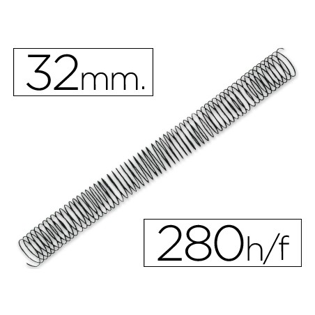 Espiral metalico q-connect 64 5:1 32mm 1,2mm caja de 50 unidades