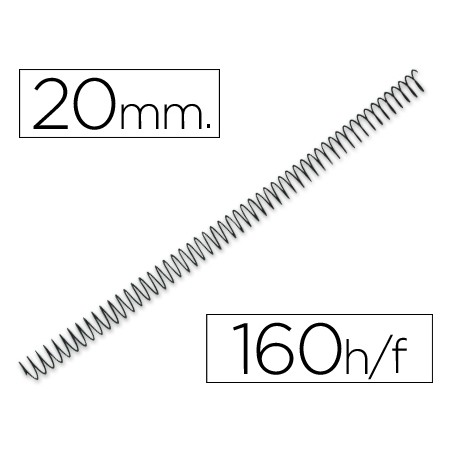 Espiral metalico q-connect 64 5:1 20mm 1,2mm caja de 100 unidades