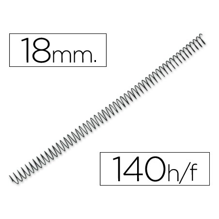 Espiral metalico q-connect 64 5:1 18mm 1,2mm caja de 100 unidades